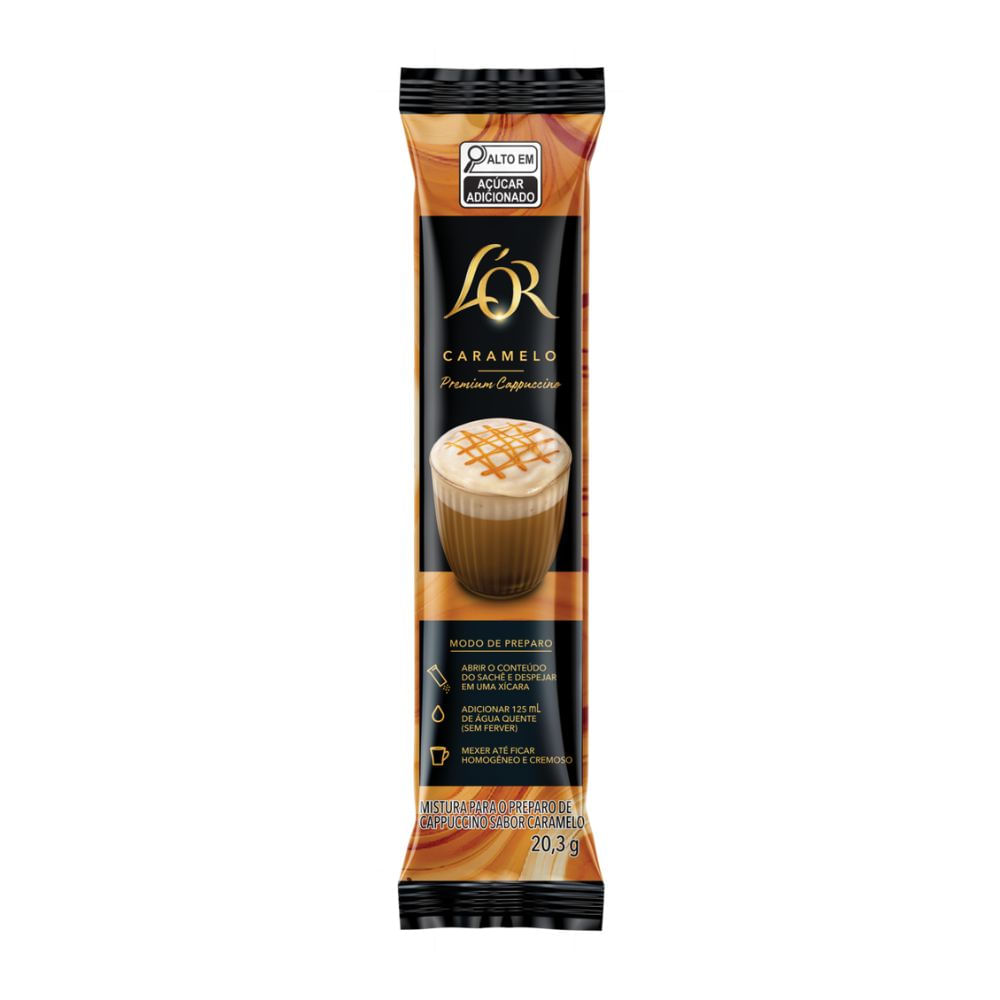 Cappuccino Solúvel Caramelo L'or Sachê 20,3g |Mambo Supermercado