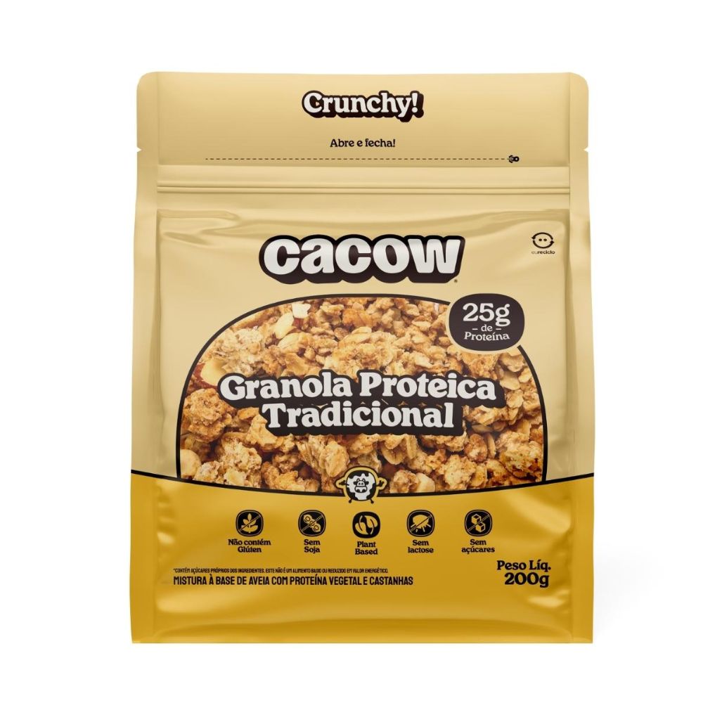 Granola Proteica Tradicional Cacow Sem Açúcar 200g