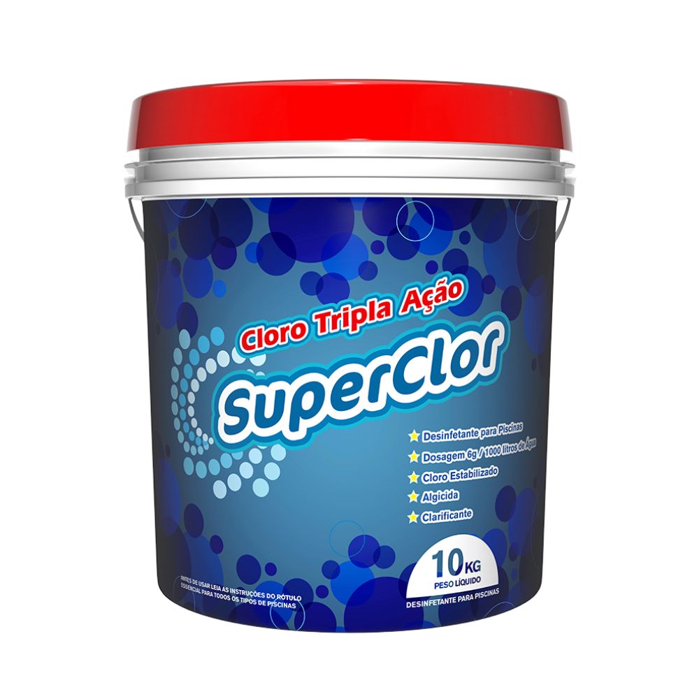 Cloro para Piscina Tripla Ação Superclor 10kg |Mambo Supermercado