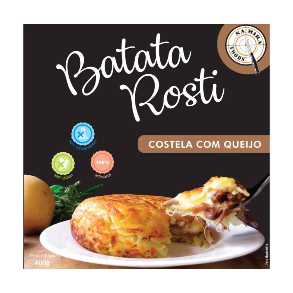 Batata Rosti Costela com Queijo Congelada Na Mira Foods 400g