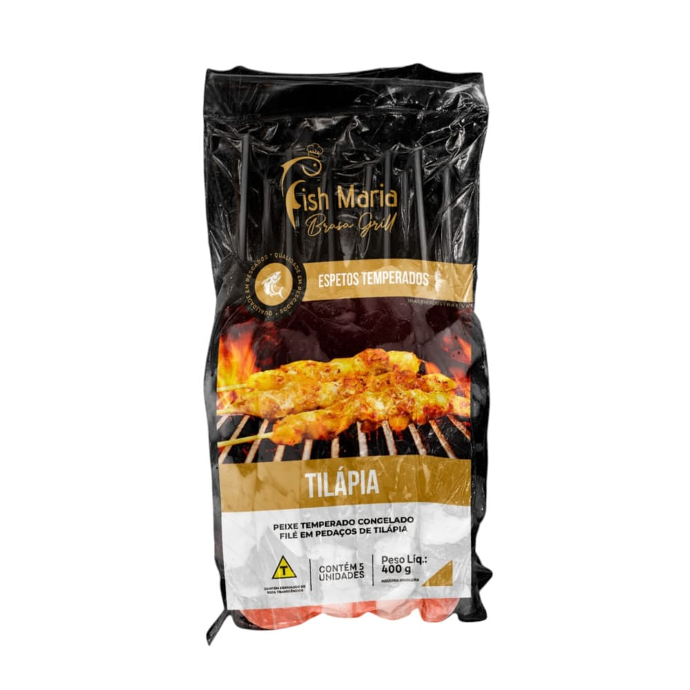Espetinho de Tilápia Temperada Congelada Fish Maria 400g
