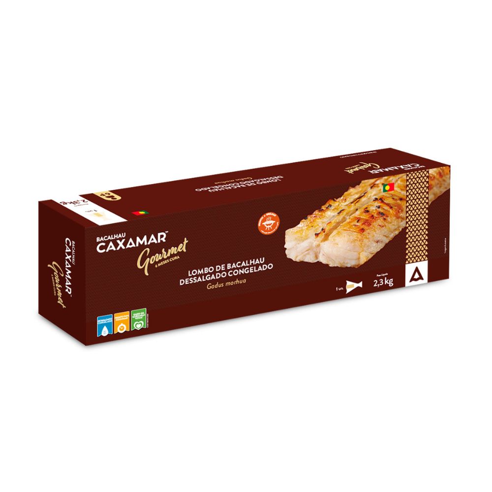 Lombo de Bacalhau Dessalgado Gourmet Congelado Caxamar 2,3kg