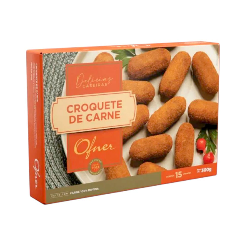 Croquete de Carne Congelado Ofner 300g com 15 Unidades