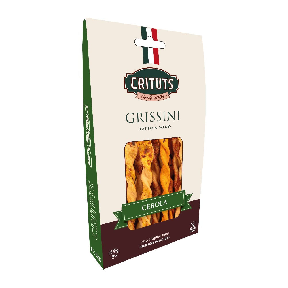 Grissini Assado Cebola Fatto A Mano Crituts 100g