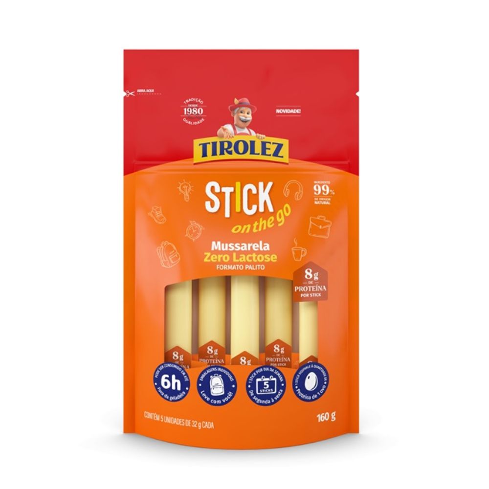 Queijo muçarela Tirolez stick 160g zero lactose