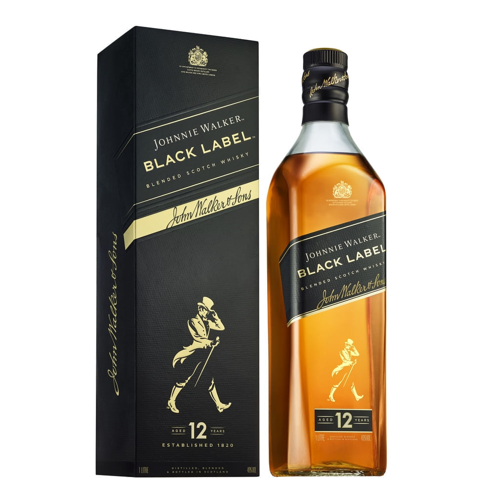 Whisky Escocês Black Label Johnnie Walker 1 Litro | Mambo