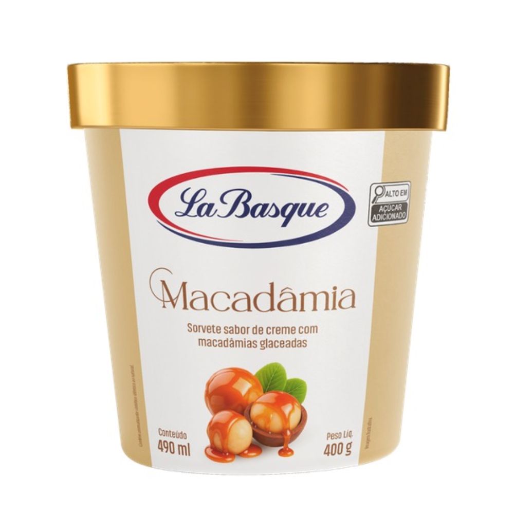 Sorvete La Basque Macadâmias Glaceadas 490ml