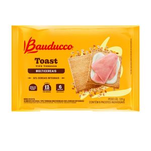 Torrada Multicereais Integral Toast Bauducco 128g com 6 Unidades