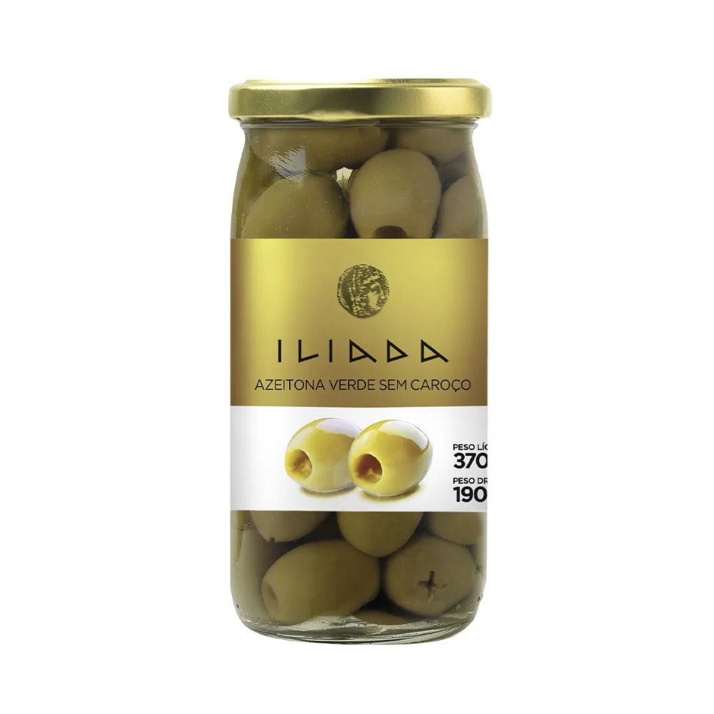 AZEITONA GREGA ILIADA VERDE SEM CAROCO 370G
