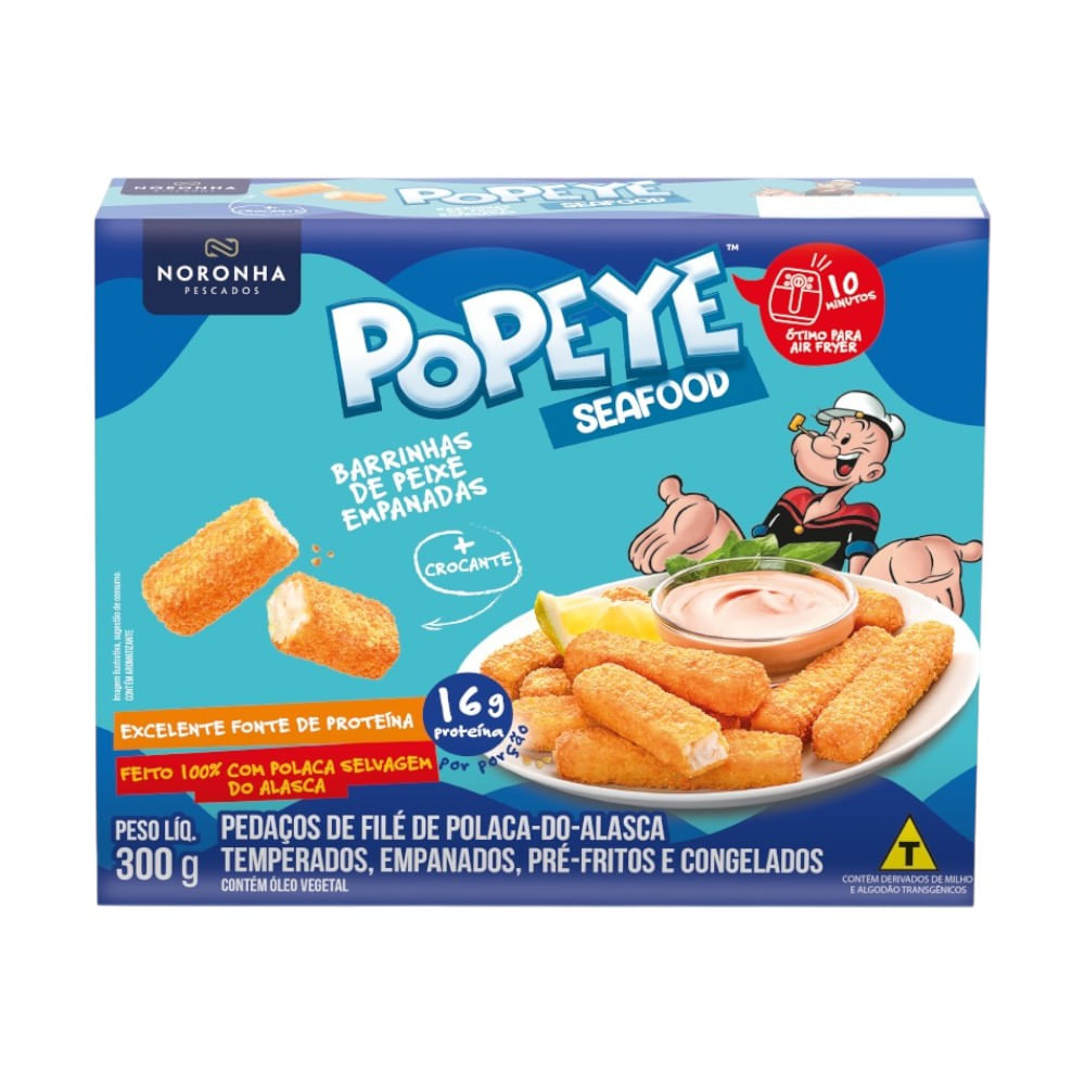 Tirinha de Peixe Empanadas Popeye Congelado Noronha 300g