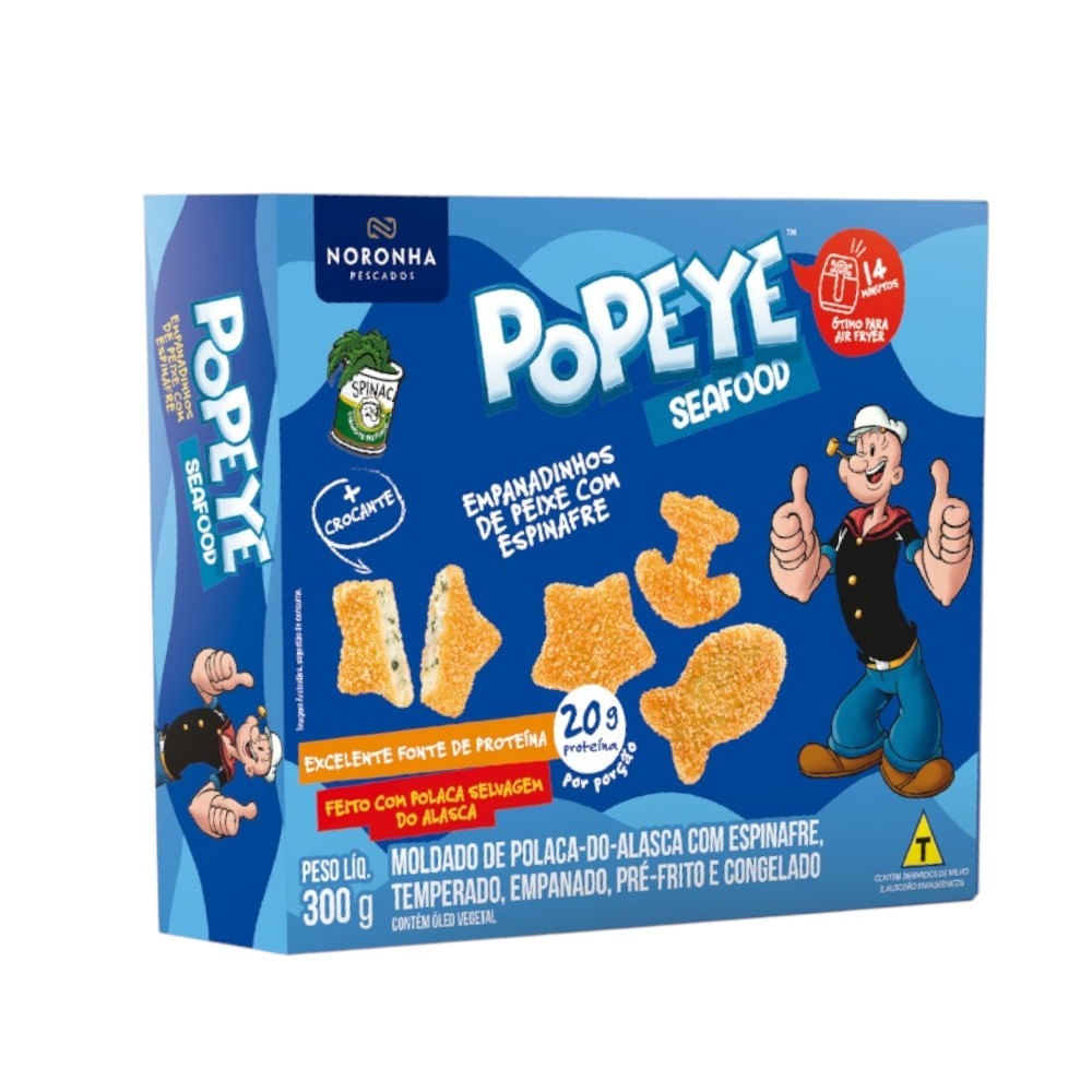 Empanadinhos de Peixe com Espinafre Congelado Popeye Noronha 300g