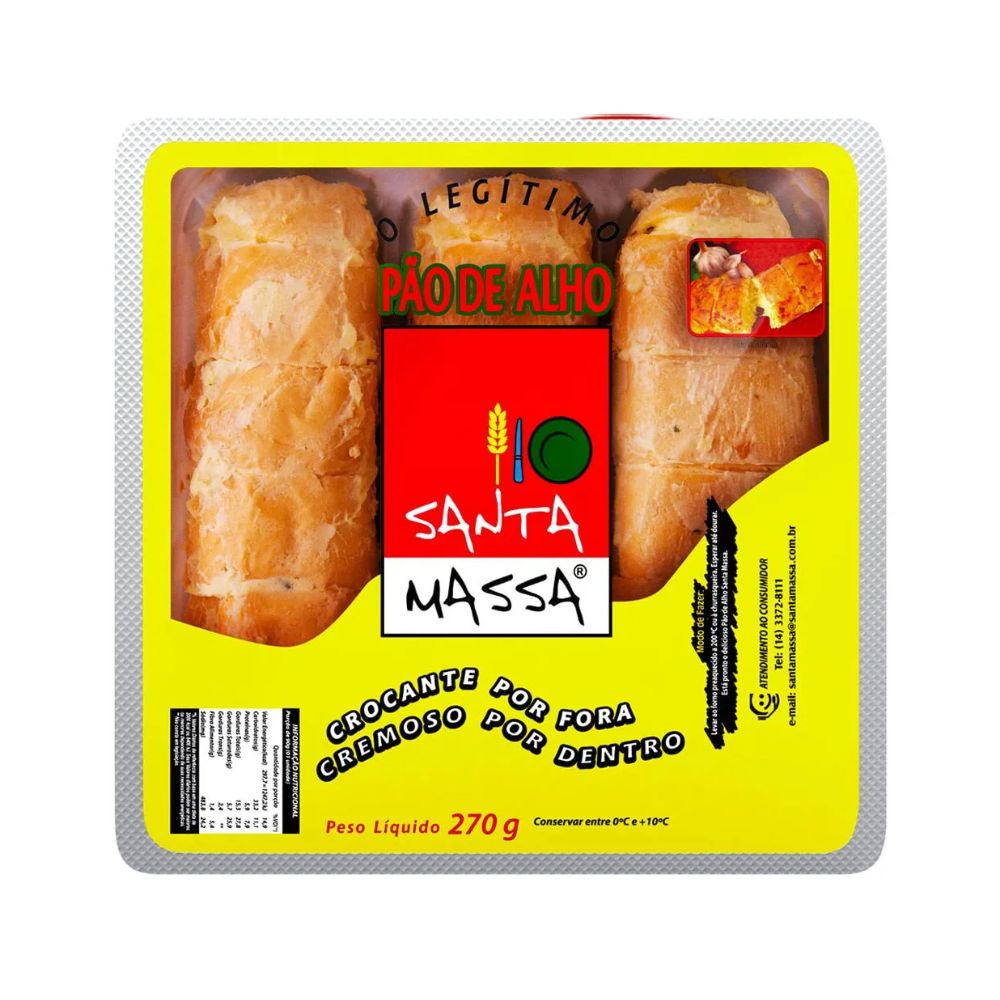 Pão de Alho Tradicional Resfriado Santa Massa 270g