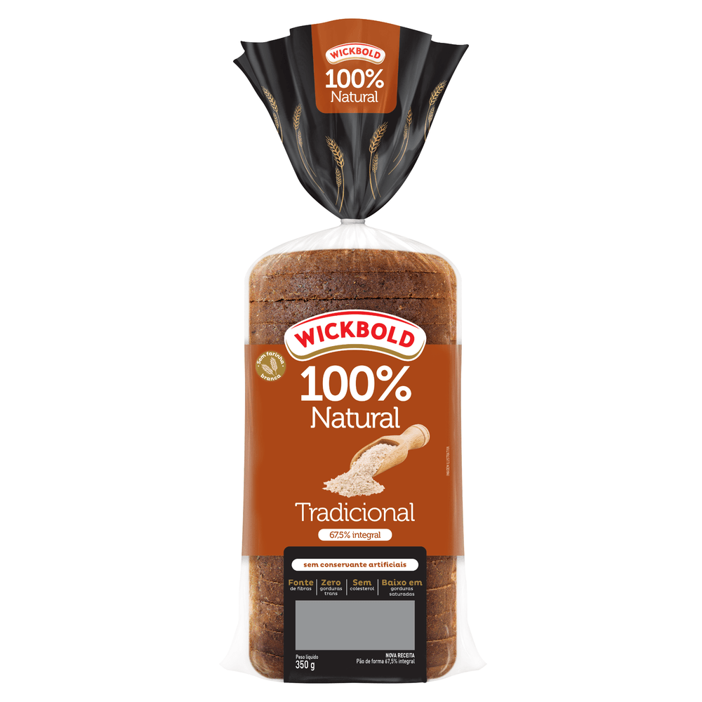 Pão Integral Tradicional 100% Natural Wickbold 350g