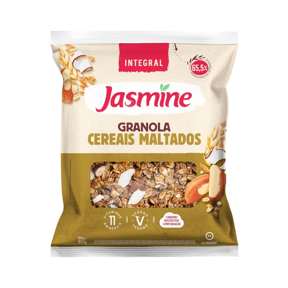 Granola Integral Cereais Maltados Vegana Jasmine 850g | Mambo