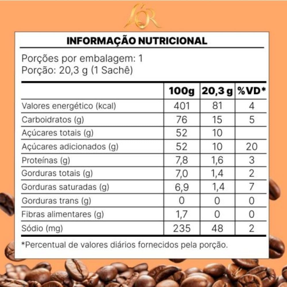 Cappuccino Solúvel Caramelo L'or Sachê 20,3g |Mambo Supermercado