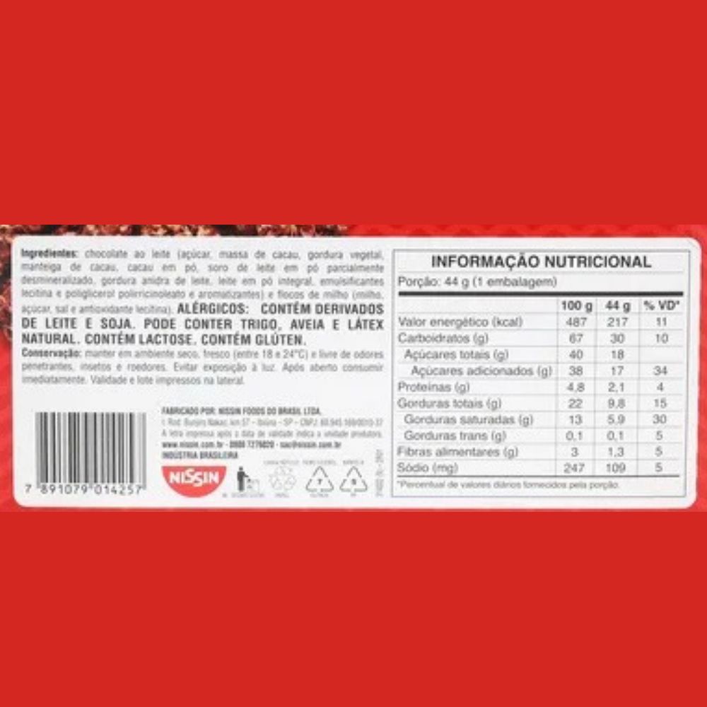 Chocolate ao Leite com Flocos de Milho Croc Choco Nissin 44g