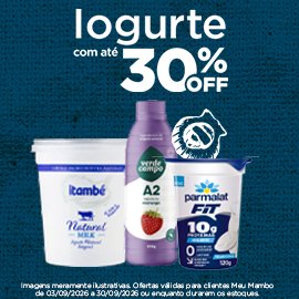 Iogurtes com até 30% OFF
