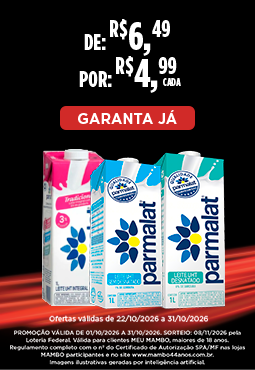 Leite Parmalat - De R$ 6,49 Por R$ 4,99