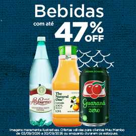 Bebidas com até 47% OFF